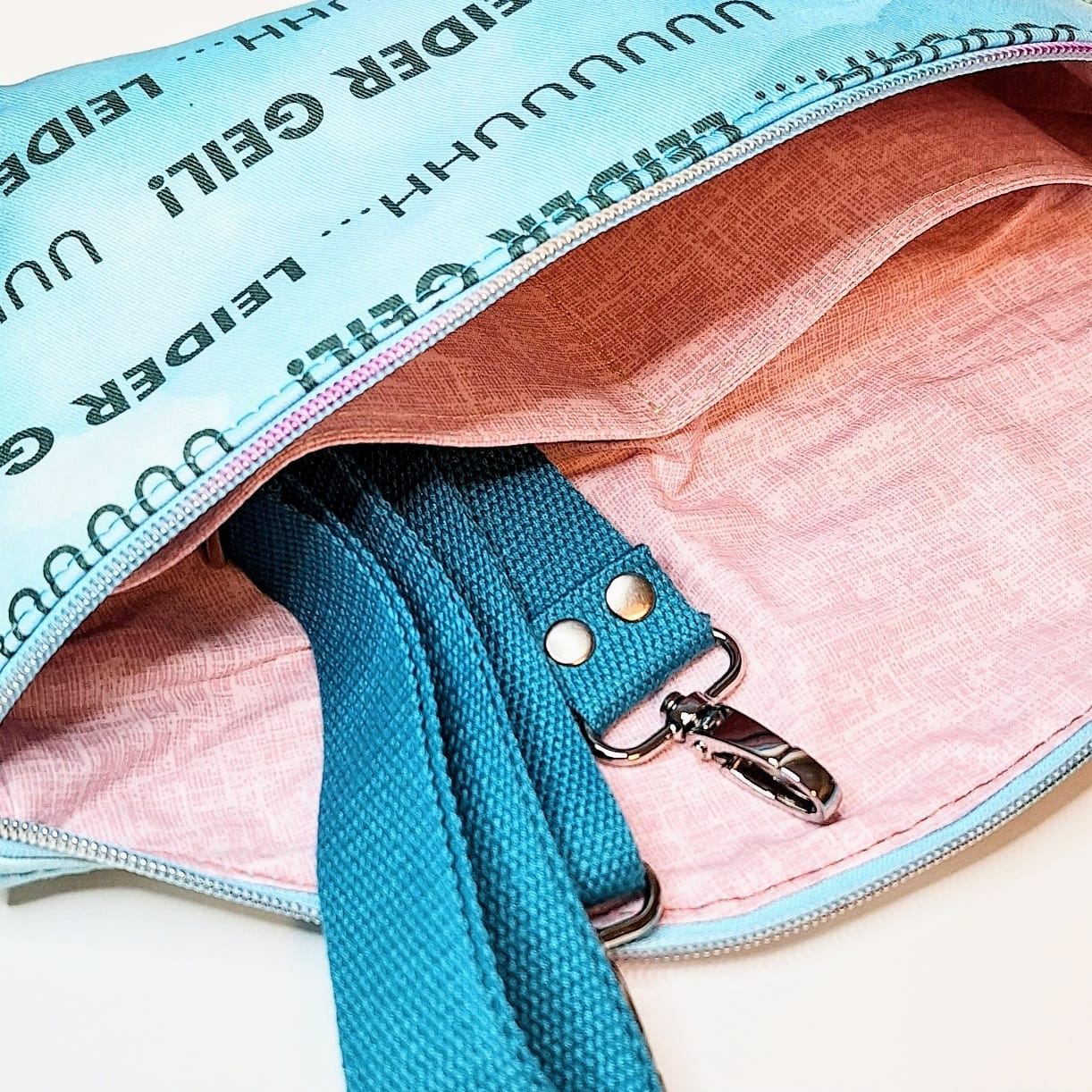 Bauchtasche-Big LEIDER GEIL – Türkis