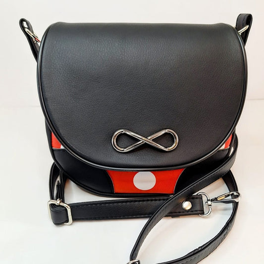 Fräulein Punkt – Kleine Umhängetasche Damen | Crossbody Bag mit Polka Dots | Handmade Tasche aus Kunstleder