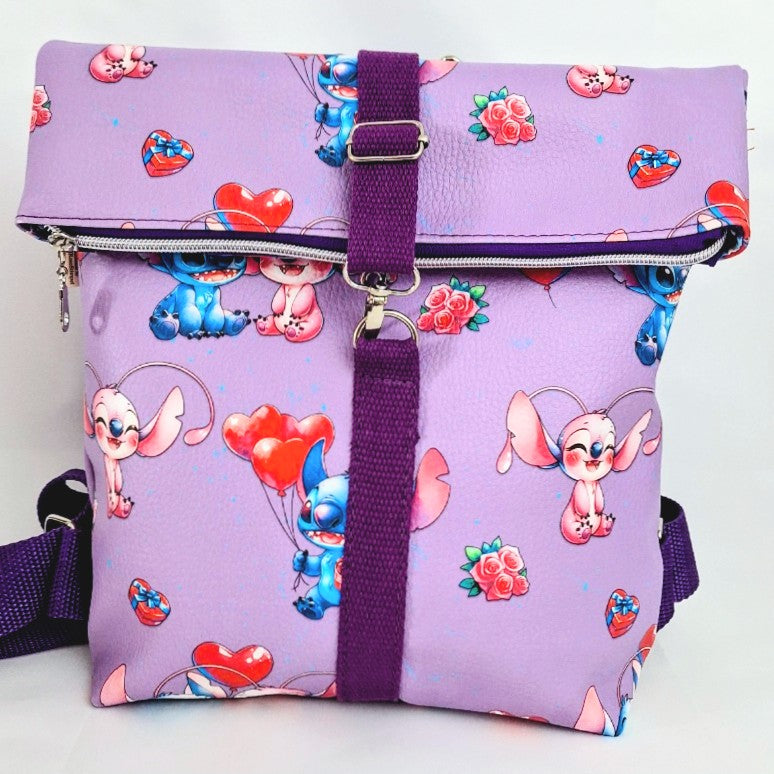Rolltop Rucksack, Rucksack aus Kunstleder, Stadtrucksack, Alltagsrucksack, Rucksack mit Reißverschluss