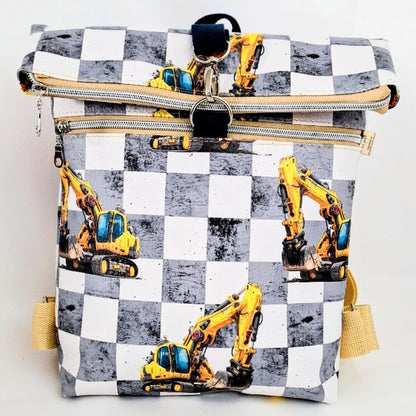 Rolltop Rucksack, Rucksack aus Kunstleder, Stadtrucksack, Alltagsrucksack, Rucksack mit Reißverschluss