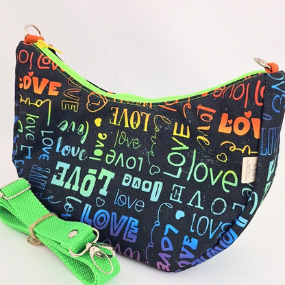 Handgemachte Umhängetasche | Schultertasche mit verstellbarem Gurt