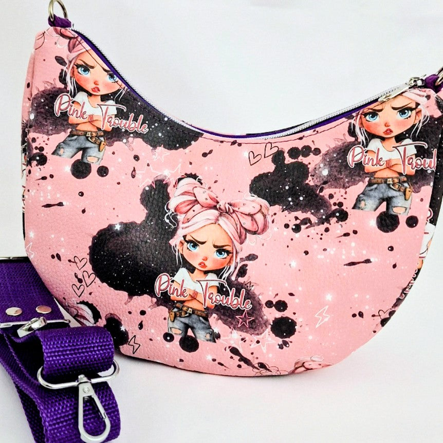 Handgemachte Umhängetasche | Schultertasche mit verstellbarem Gurt