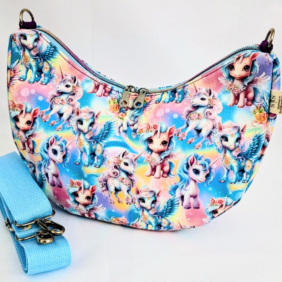 Handgemachte Umhängetasche | Schultertasche mit verstellbarem Gurt