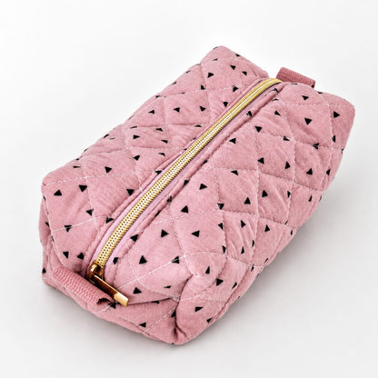 Kosmetiktasche aus Musselin | Handgefertigte Schminktasche mit wasserabweisendem Innenfutter | 21 x 13 x 7 cm