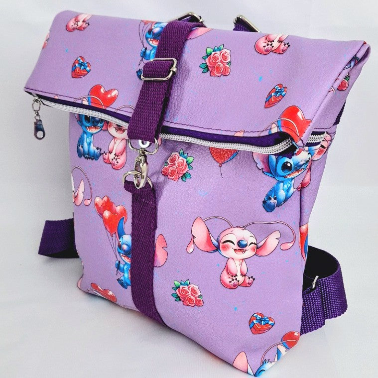 Rolltop Rucksack, Rucksack aus Kunstleder, Stadtrucksack, Alltagsrucksack, Rucksack mit Reißverschluss