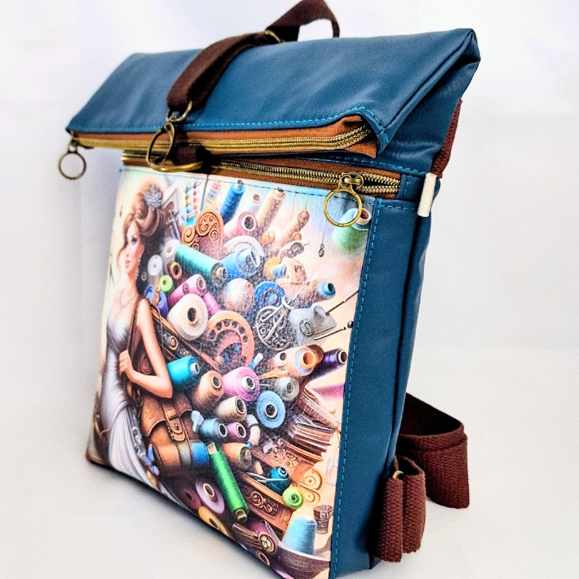 Rucksack aus Kunstleder, Handmade Rucksack, Damenrucksack, Freizeitrucksack