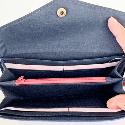 Geldbörse Damen, Portemonnaie mit Kartenfächern, Geldbeutel mit Münzfach, handgemachte Geldbörse